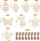 80PCS Wooden Easter Ornaments to Paint, 8 Styles DIY Blank Unfinished Wood Cutouts Ornament for Crafts Hanging Decorations, Egg Rabbit Bunny Butterfly Flower Hen Happy Easter